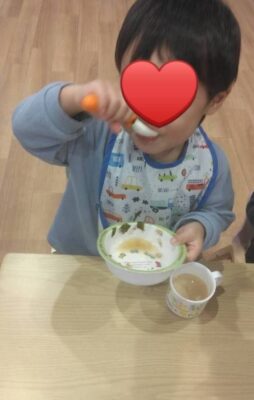 つくば市ルンルン保育園春日おかわりが止まらない😊❣️