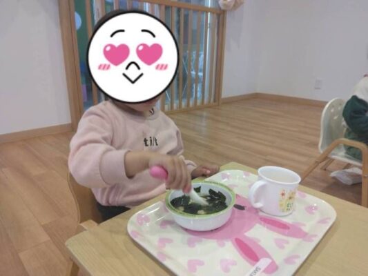 つくば市ルンルン保育園春日🥣からふとます鮭スープ第2段❣️