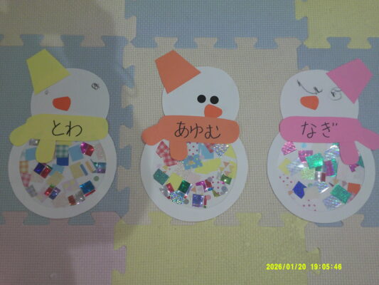 つくば市ルンルン保育園春日☃1月の製作⛄